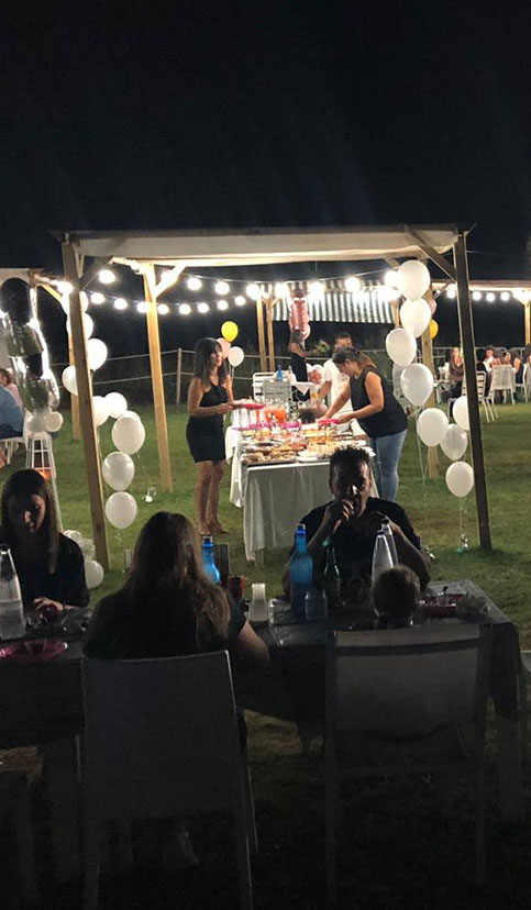 feste private serali al lido del sol con palloncini, decorazioni, musica e catering