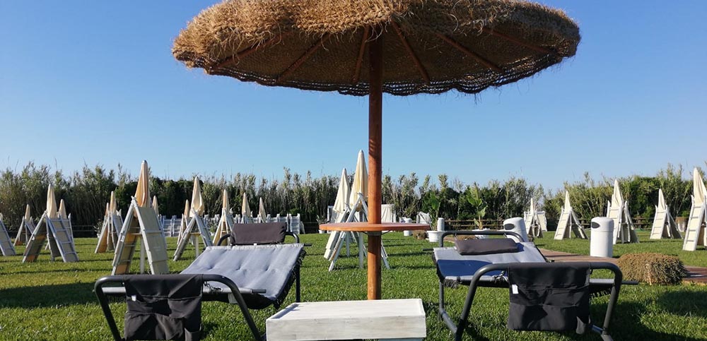 ombrelloni sul prato